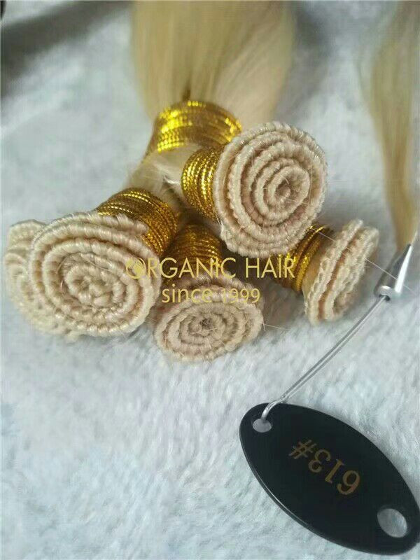 Wholesale remy hair extensions,real human hair hand tied weft in China R24